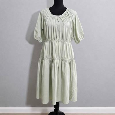 Melloday Sage Green Tiered, Puff Sleeve, Pockets, Boho Dress Size Xs. (New – Listed as Used) 11