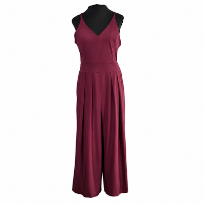 HALARA Burgundy Wide Leg Jumpsuit , Women Size L. 2