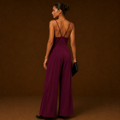 HALARA Burgundy Wide Leg Jumpsuit , Women Size L. 5