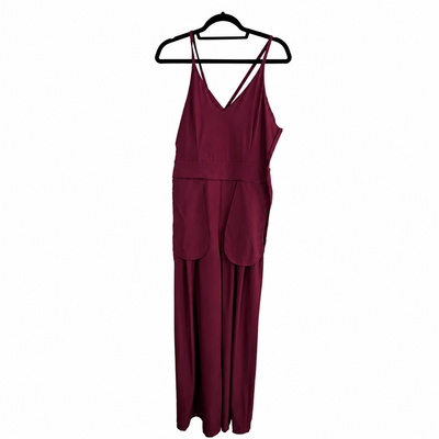 HALARA Burgundy Wide Leg Jumpsuit , Women Size L. 9