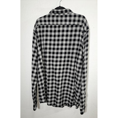 Aeropostale Men’s Black & White Checkered Flannel Shirt Long Sleeve Button-Up Cotton Casual Shirt, Size 3XL. 4
