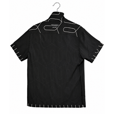 American Breed Smart Shirt Men’s Large Black Cream Geometric Short Sleeve NWT 6