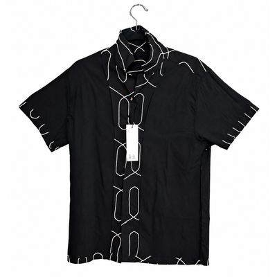 American Breed Smart Shirt Men’s Large Black Cream Geometric Short Sleeve NWT 5