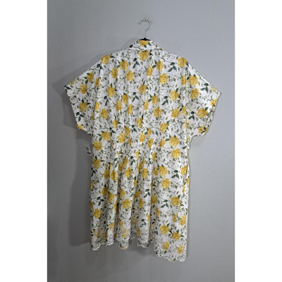 ON 34TH Plus Size Floral Cutwork Mini Shirtdress – Size 2XL – White & Yellow Spring Dress 11