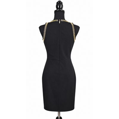 MICHAEL Michael Kors Black Gold Studded Sleeveless Sheath Dress Size Small. 5