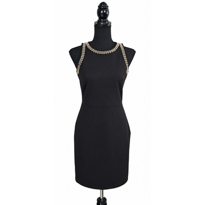 MICHAEL Michael Kors Black Gold Studded Sleeveless Sheath Dress Size Small. 11