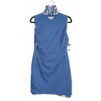 Kensie Women’s Size 12 Blue White Floral Embroidered Sleeveless Zip Front Dress 9