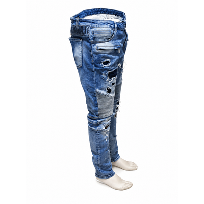 EMBELLISH NYC MENS DISTRESS PATCH JEANS SIZE 38. 3
