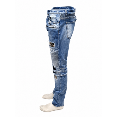 EMBELLISH NYC MENS DISTRESS PATCH JEANS SIZE 38. 13