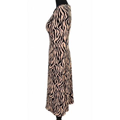 Nordstrom Rack Women's Zebra Print Long Sleeve Knee Length Dress XXS NWT 4