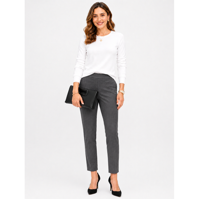 Lisette L Montreal Kathryn Slim Fit To Flatter Pants Heather Grey Size 2 Style 17605 14
