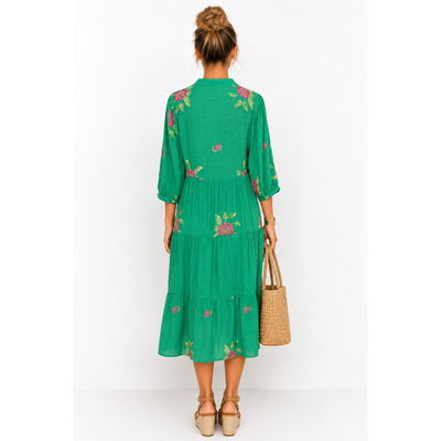 Fig & Flower Green Embroidered Floral Dress, Size PM, NWT. 5