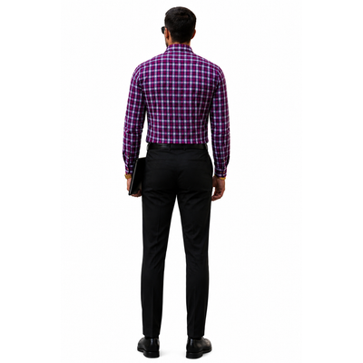NWT Old Navy Everyday Shirt Built-In Flex Regular Fit Purple Plaid Button Down Men's XXL 3