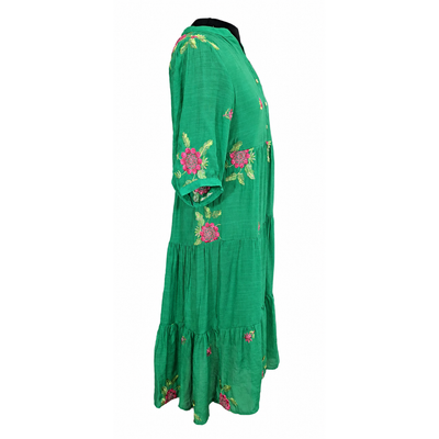 Fig & Flower Green Embroidered Floral Dress, Size PM, NWT. 3