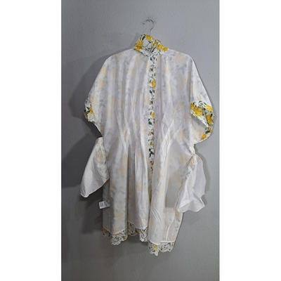 ON 34TH Plus Size Floral Cutwork Mini Shirtdress – Size 2XL – White & Yellow Spring Dress 6