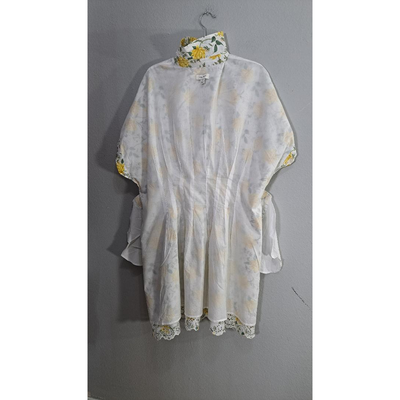 ON 34TH Plus Size Floral Cutwork Mini Shirtdress – Size 2XL – White & Yellow Spring Dress 5