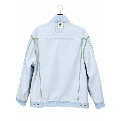 Cross Colours denim oversize jacket in ice blue, Men’s Size Large. 8