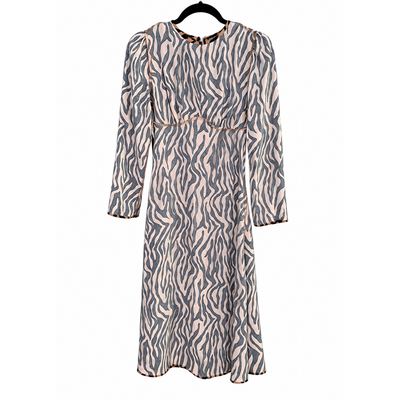 Nordstrom Rack Women's Zebra Print Long Sleeve Knee Length Dress XXS NWT 9