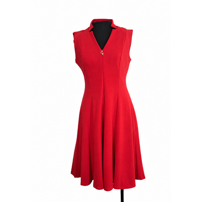 Calvin Klein Red Sleeveless Zip Front Fit & Flare Dress NWT Size 6. 11
