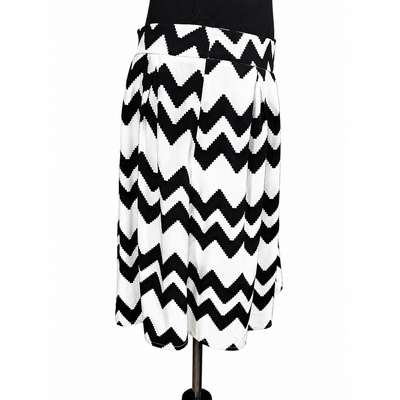 Lillians Black White Zigzag Chevron A-Line Skirt Women's Large 3