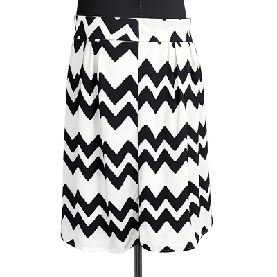 Lillians Black White Zigzag Chevron A-Line Skirt Women's Large 9