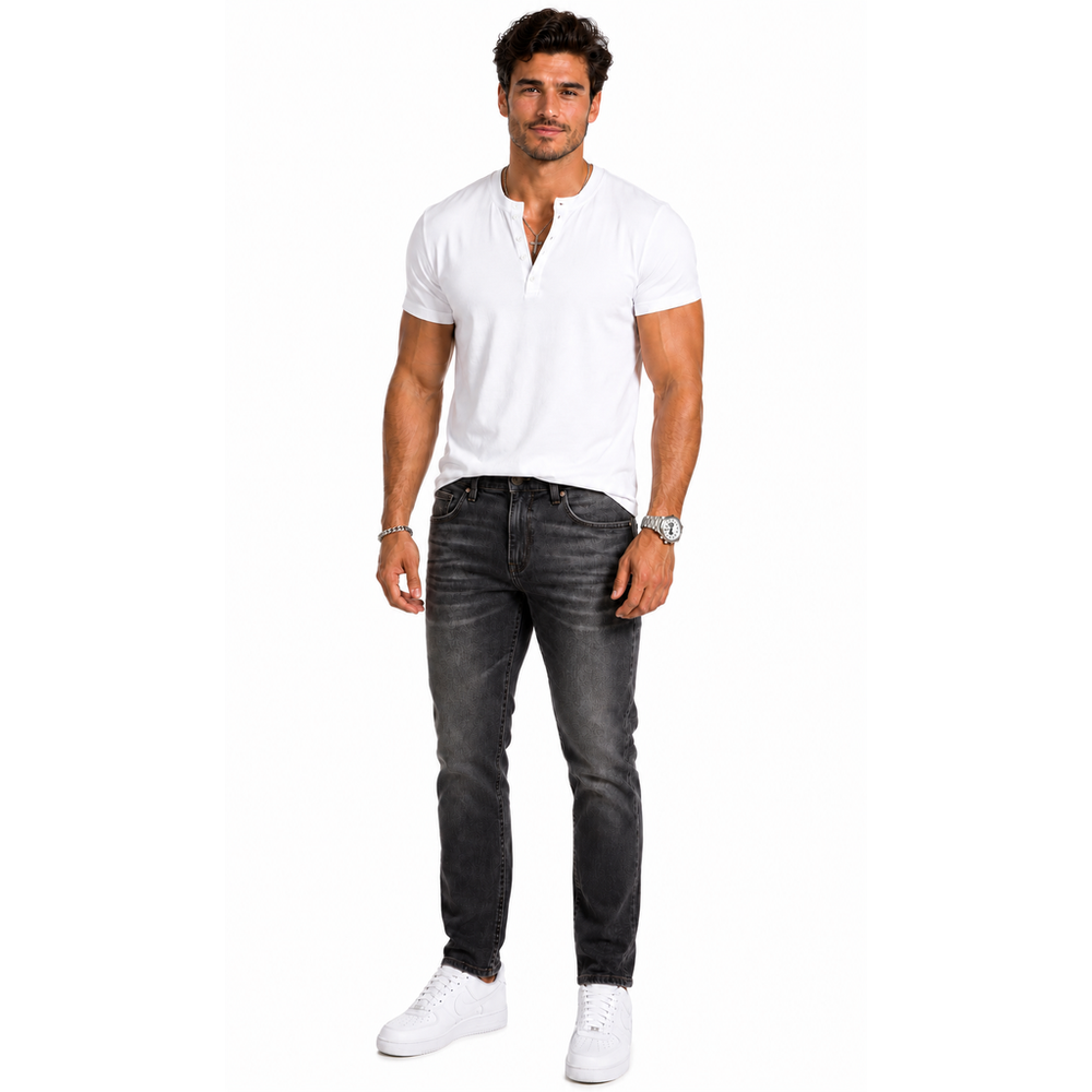 True Religion Rocco Relaxed Skinny Jeans Gray Wash Men's 38x32 Stretch Denim, NWT.