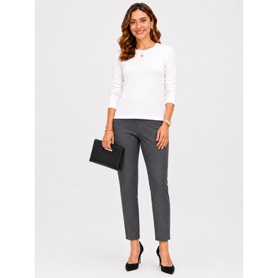 Lisette L Montreal Kathryn Slim Fit To Flatter Pants Heather Grey Size 2 Style 17605 5