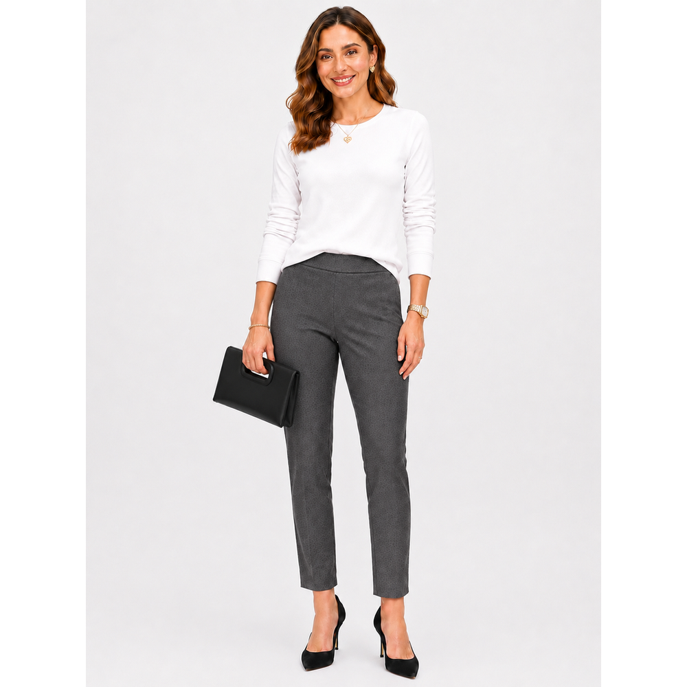 Lisette L Montreal Kathryn Slim Fit To Flatter Pants Heather Grey Size 2 Style 17605