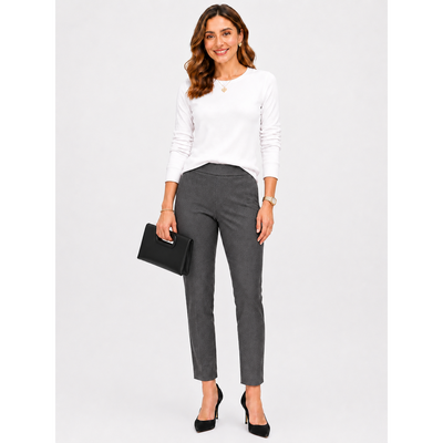 Lisette L Montreal Kathryn Slim Fit To Flatter Pants Heather Grey Size 2 Style 17605 1