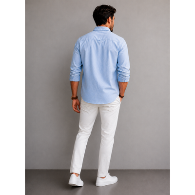 NWT Old Navy The Oxford Shirt Men's Tall Light Blue Button-Down Stretch, Size XXL. 13