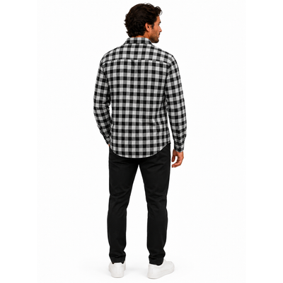 Aeropostale Men’s Black & White Checkered Flannel Shirt Long Sleeve Button-Up Cotton Casual Shirt, Size 3XL. 11