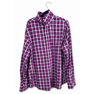 NWT Old Navy Everyday Shirt Built-In Flex Regular Fit Purple Plaid Button Down Men's XXL 5