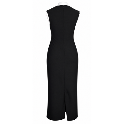 MESHKI Black Square Neck Midi Dress Size Large NWT 15