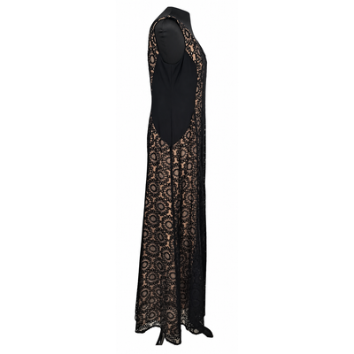 Nine West Women's Size 14 Black Nude Lace Sleeveless Maxi Evening Dress 3
