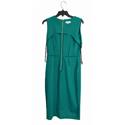 Calvin Klein Teal Green Crisscross Neck Sleeveless Sheath Midi Dress – Women's Size 8 7