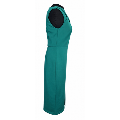 Calvin Klein Teal Green Crisscross Neck Sleeveless Sheath Midi Dress – Women's Size 8 4