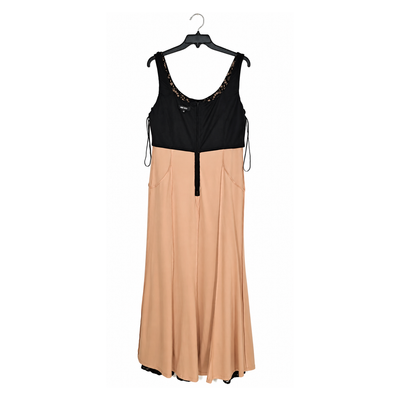 Nine West Women's Size 14 Black Nude Lace Sleeveless Maxi Evening Dress 8