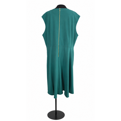Calvin Klein Women’s Teal Fit & Flare Dress Size 22W Gold Back Zipper NWT 13