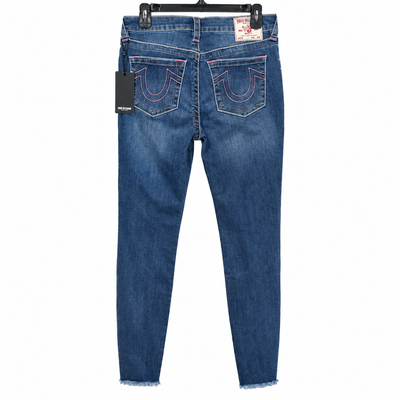 True Religion Jennie Curvie Mid Rise Skinny Jeans Women's Size 30 NWT Distressed 4