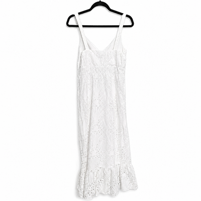 Boston Proper Women’s White Eyelet Ankle-Length Dress – Elegant Summer Maxi, Size 10. 4