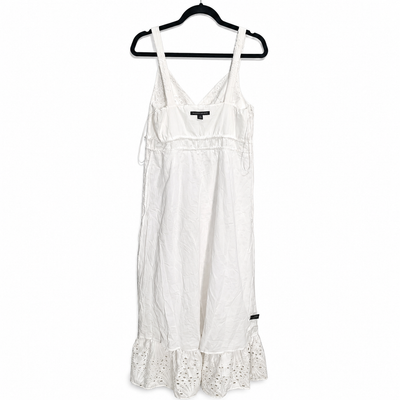 Boston Proper Women’s White Eyelet Ankle-Length Dress – Elegant Summer Maxi, Size 10. 7
